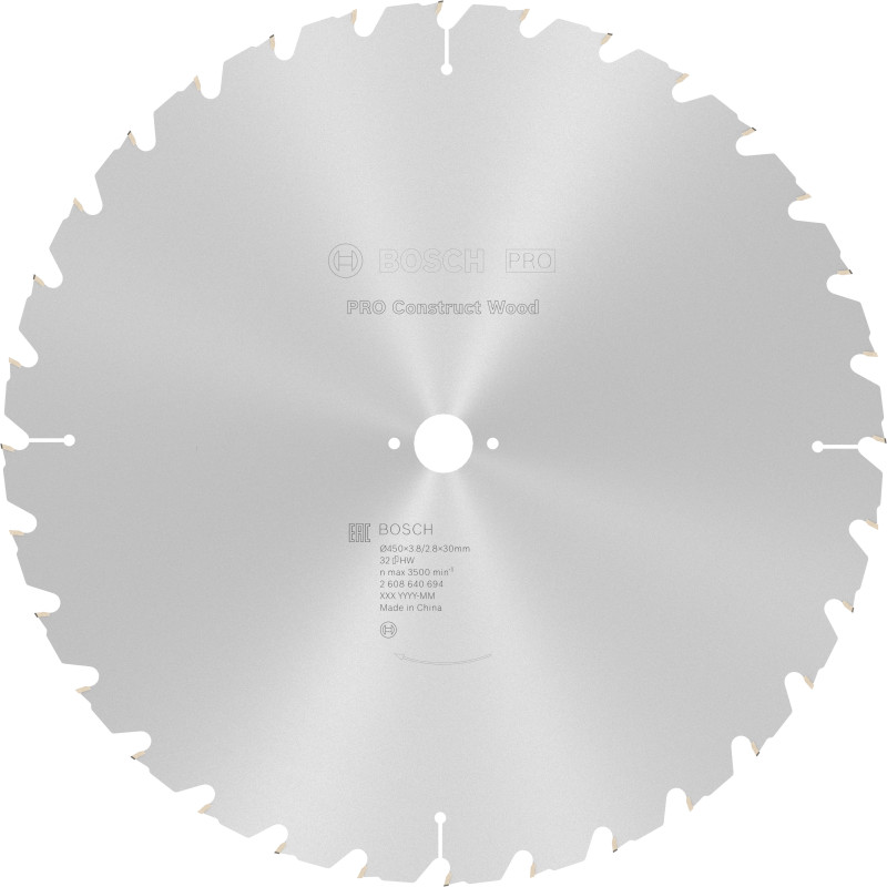 Lame scie Circulaire PRO Bois de construction 450 x30 x3,8 mm 32D