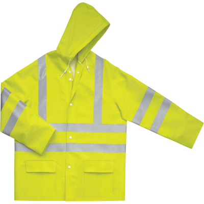 Veste Imperméable Haute Visibilité - Support 100% Polyester Enduit Polyuréthane