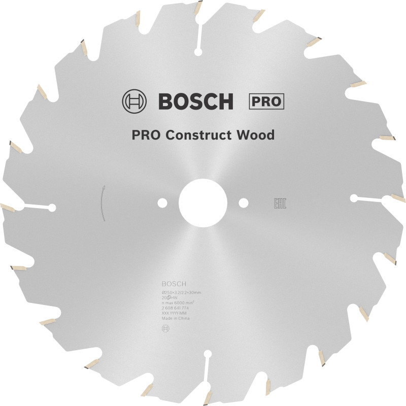 Lame scie Circulaire PRO Bois de construction 250 x30 x3,2 mm 20D