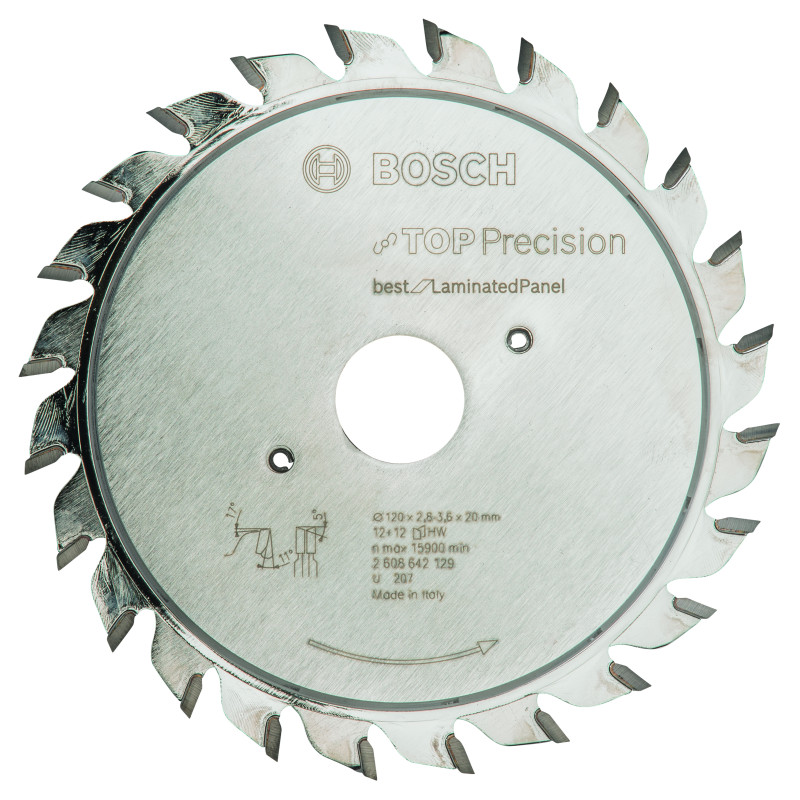 Inciseur pour scie à format Best Panneaux Laminés 120 x20 x2,8-3,6 mm 12 + 12D