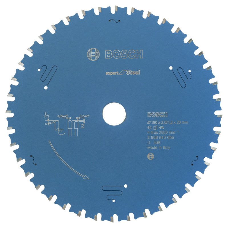 Lame scie circulaire EXPERT Métal 190 x20 x2,0 mm 40D