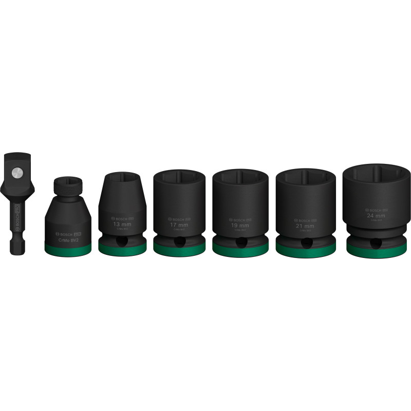 Set 5 Douilles Impact Pro M 13,17,19,21,24 39Mm 1/2", 2 Adaptateurs