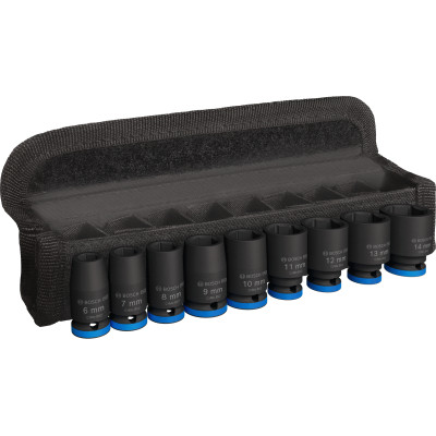 Set 9 Douilles Impact Pro M 6,7,8,9,10,11,12,13,14 25M 1/4"