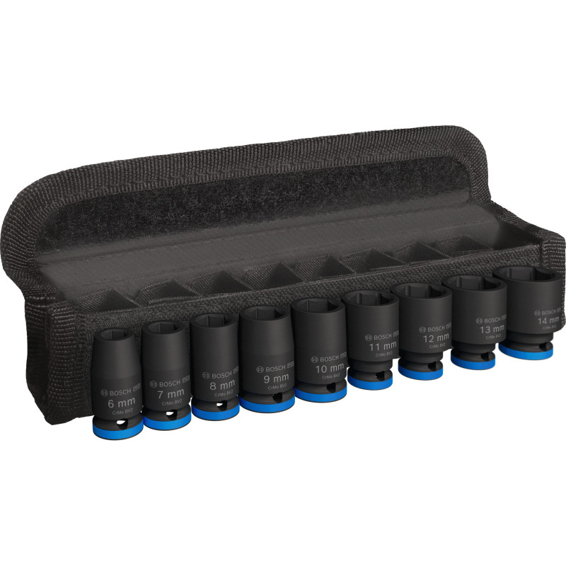 Set 9 Douilles Impact Pro M 6,7,8,9,10,11,12,13,14 25M 1/4"