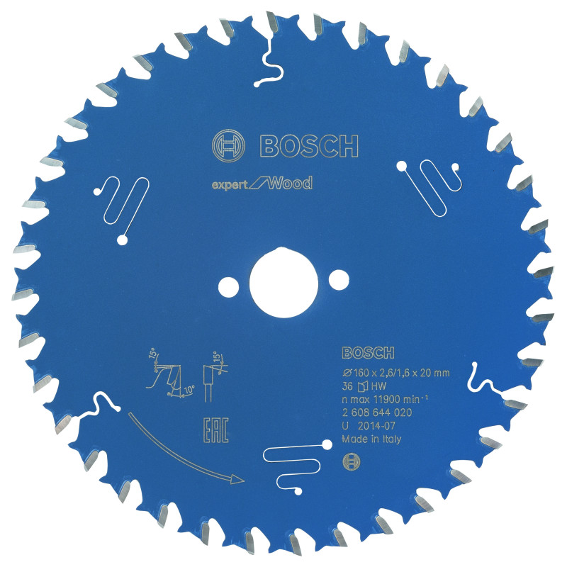 Lame scie circulaire EXPERT Bois 160 x20 x2,6 mm 36D