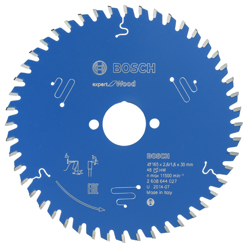 Lame scie circulaire EXPERT Bois 165 x30 x2,6 mm 48D
