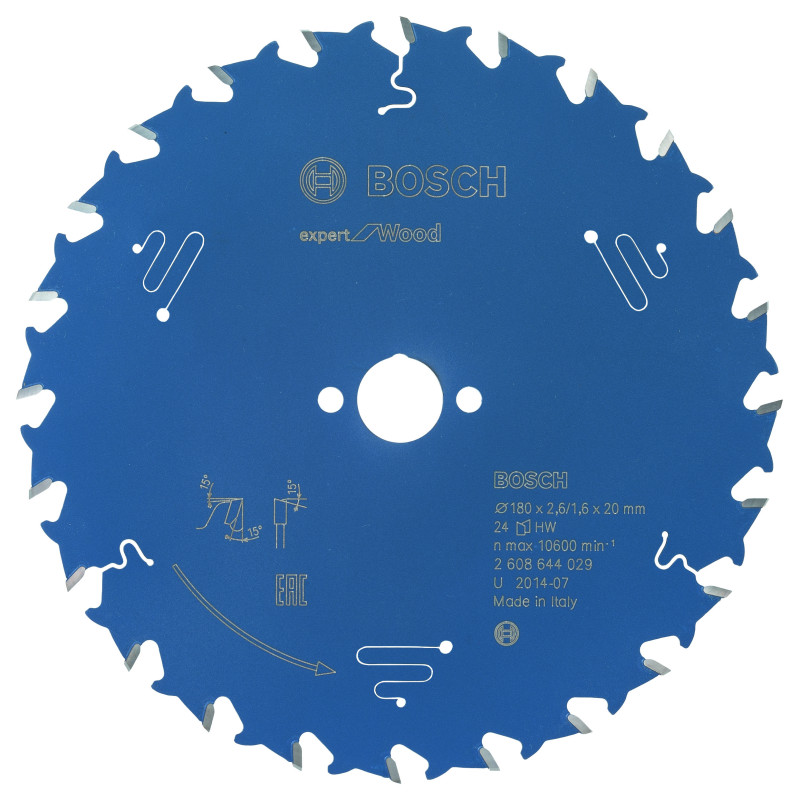 Lame scie circulaire EXPERT Bois 180 x20 x2,6 mm 24D