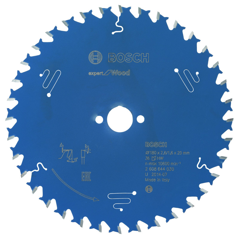 Lame scie circulaire EXPERT Bois 180 x20 x2,6 mm 36D