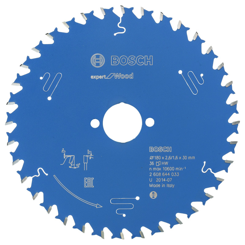 Lame scie circulaire EXPERT Bois 180 x30 x2,6 mm 36D
