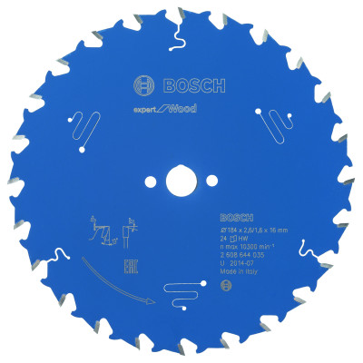 Lame scie circulaire EXPERT Bois 184 x16 x2,6 mm 24D