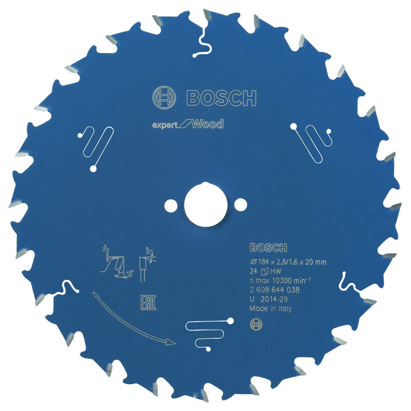 Lame scie circulaire EXPERT Bois 184 x20 x2,6 mm 24D