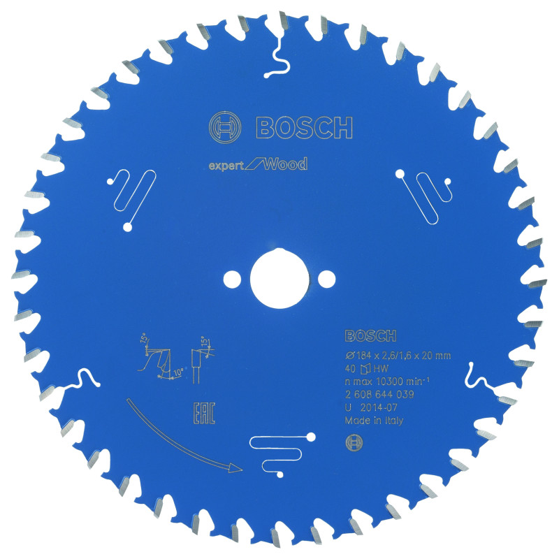 Lame scie circulaire EXPERT Bois 184 x20 x2,6 mm 40D