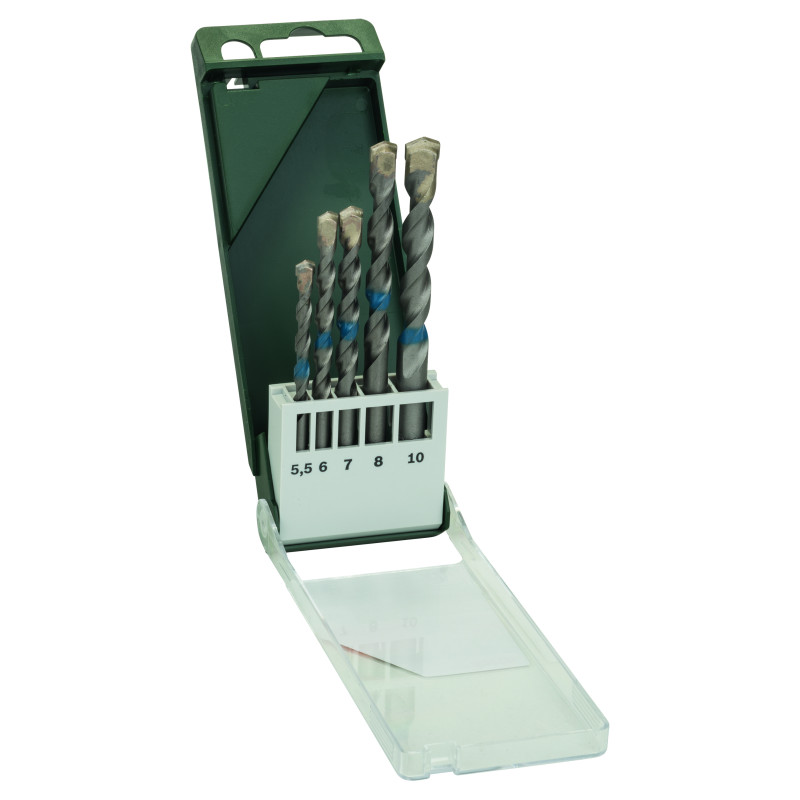 Set 5 Forets Beton 5,5 - 6 - 7 - 8 -10 Mm