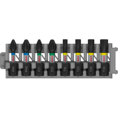 8 Embouts de vissage PRO Impact PH1 PH2 PZ1 PZ2 T15 T20 T25 T30 25 mm x8