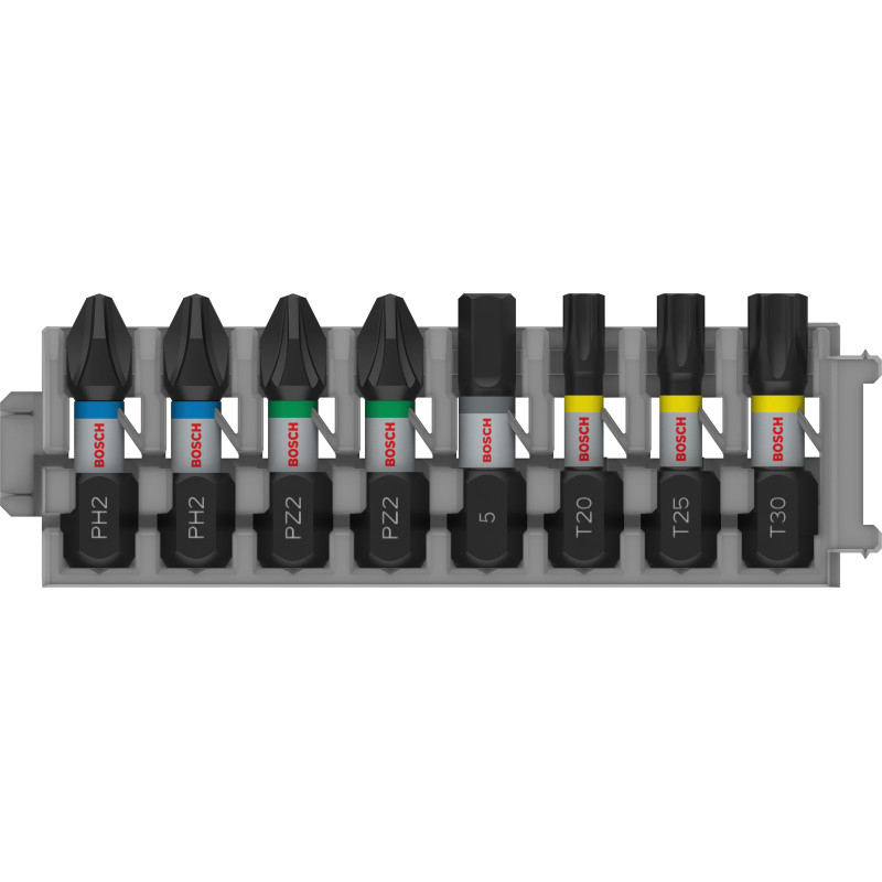 8 Embouts de vissage PRO Impact PH2(x2) PZ2(x2) H5 T20 T25 T30 25 mm