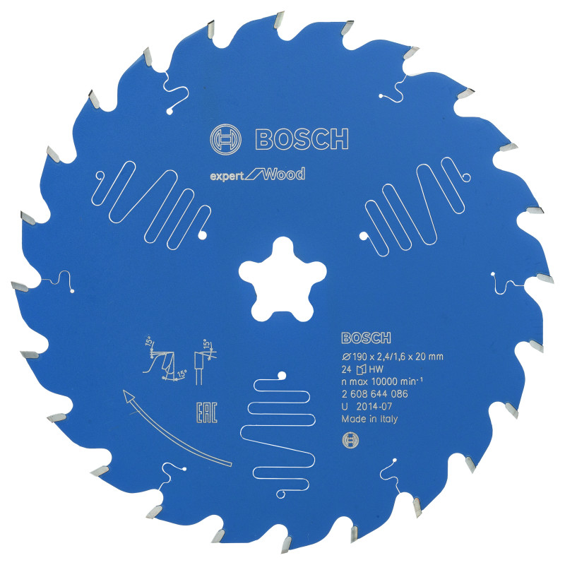 Lame scie circulaire EXPERT Bois 190x Fastfix x2,4 mm 24D