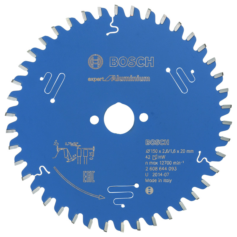 Lame scie circulaire EXPERT Aluminium 150 x20 x2,6 mm 42D