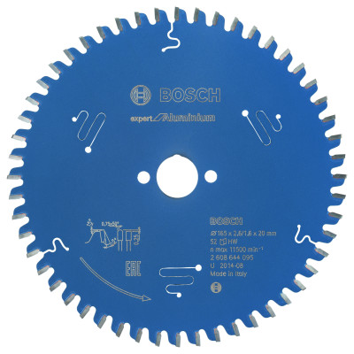 Lame scie circulaire EXPERT Aluminium 165 x20 x2,6 mm 52D