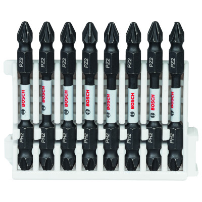 Kit 8 Embouts de vissage qualité Impact double tête 8xPH2-PZ2 65 mm x8