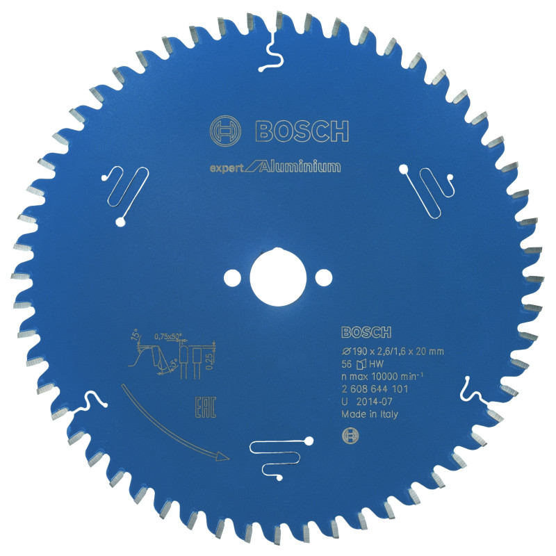 Lame scie circulaire EXPERT Aluminium 190 x20 x2,6 mm 56D