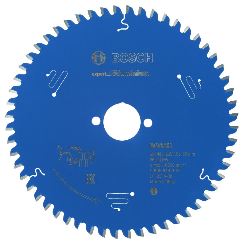Lame scie circulaire EXPERT Aluminium 190 x30 x2,6 mm 56D
