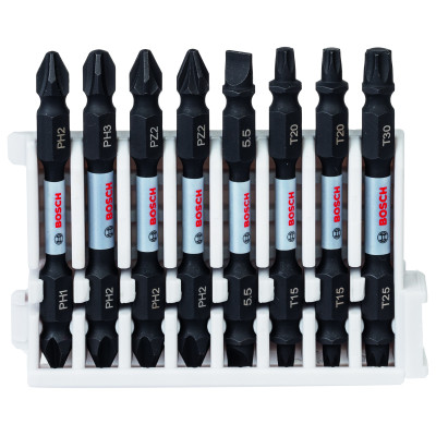 Kit 8 emb Impact dble PH1-PH2 PH2-PH3 2xPH2-PZ2 Plat1 x5,5 2xT15-T20 T25-T30 65 mm