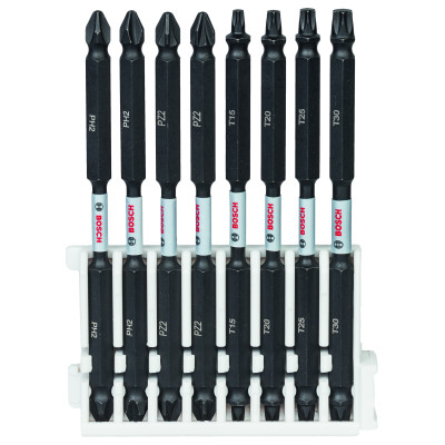 Kit 8 Embouts qualité Impact double tête 2xPH2 2xPZ2 T15 T20 T25 T30 110 mm x8