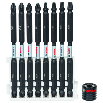 Kit 8 Embouts Impact double tête 2xPH2 2xPZ2 T15 T20 T25 T30 110 mm + aimant x9