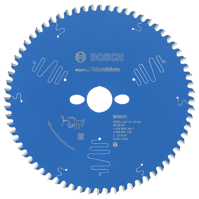 Lame scie circulaire EXPERT Aluminium 225 x30 x2,6 mm 68D
