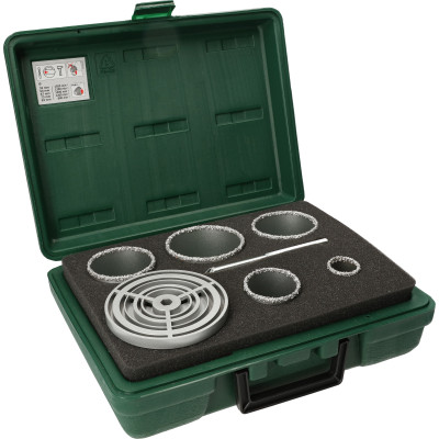 Coffret 5 trépans monob. Concrétion carb. Carrlge, Cér., Brique Ø 33 mm 53 67 73 83 mm x5