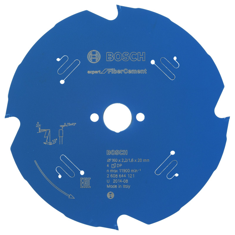 Lame scie circulaire Diamant EXPERT Fibrociment 160 x20 x2,2 m 4D