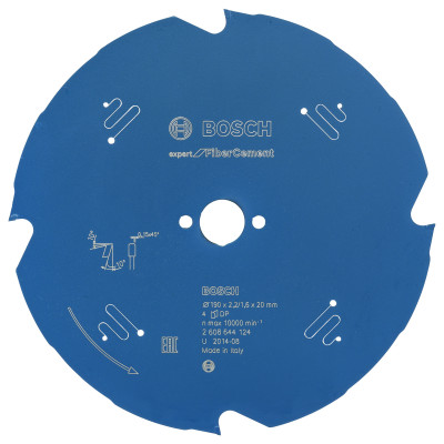Lame scie circulaire Diamant EXPERT Fibrociment 190 x20 x2,2 m 4D