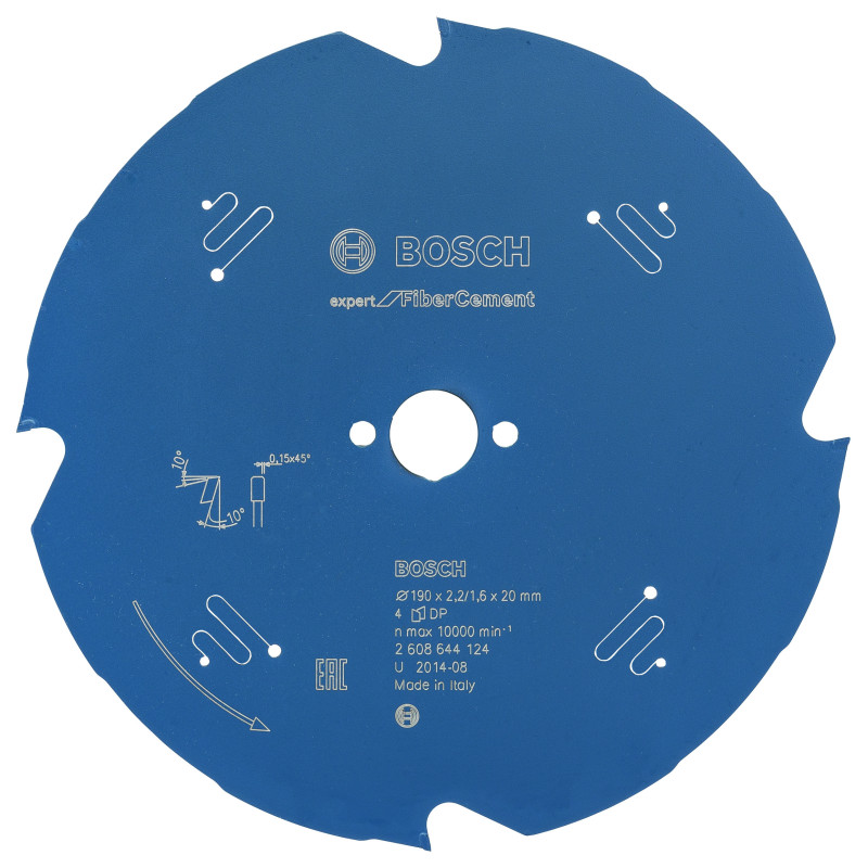 Lame scie circulaire Diamant EXPERT Fibrociment 190 x20 x2,2 m 4D