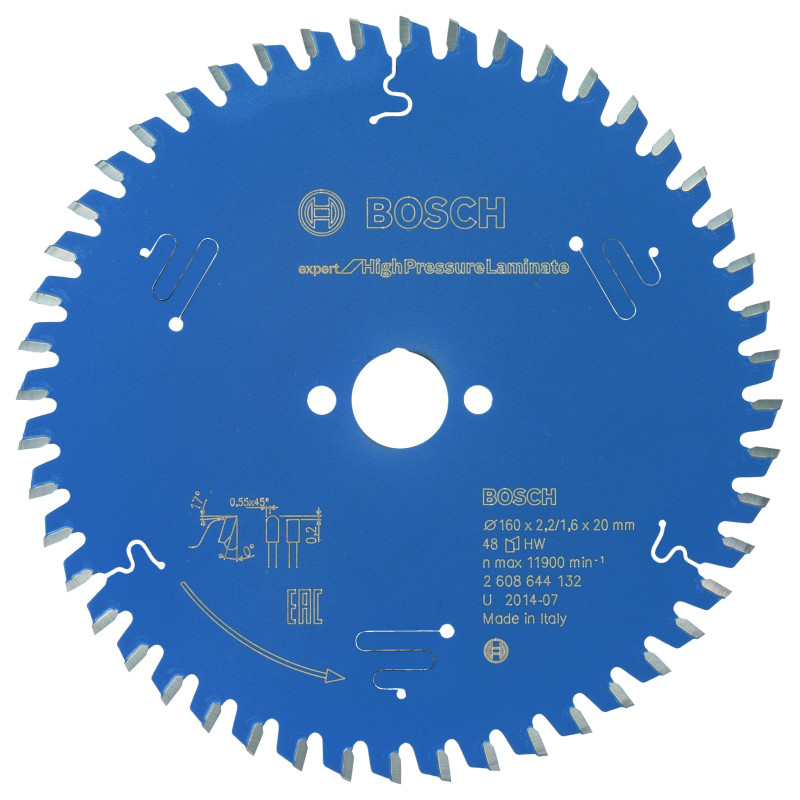 Lame scie circulaire EXPERT Panneaux Stratifiés Hte Pression 160 x20 x2,2 mm 48D