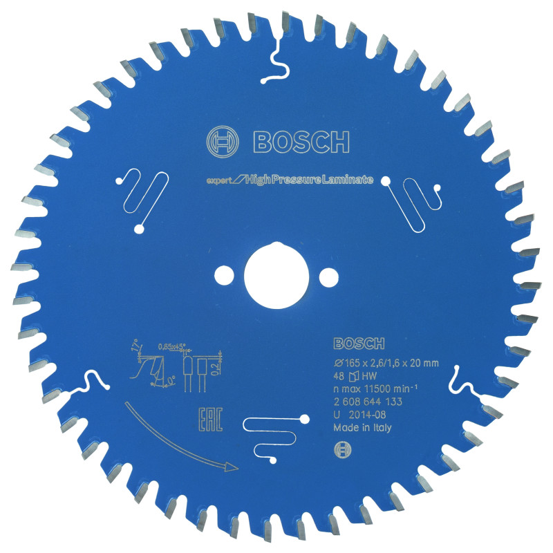 Lame scie circulaire EXPERT Panneaux Stratifiés Hte Pression 165 x20 x2,6 mm 48D