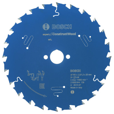 Lame scie circulaire EXPERT Bois de construction 160 x20 x2,0 mm 24D