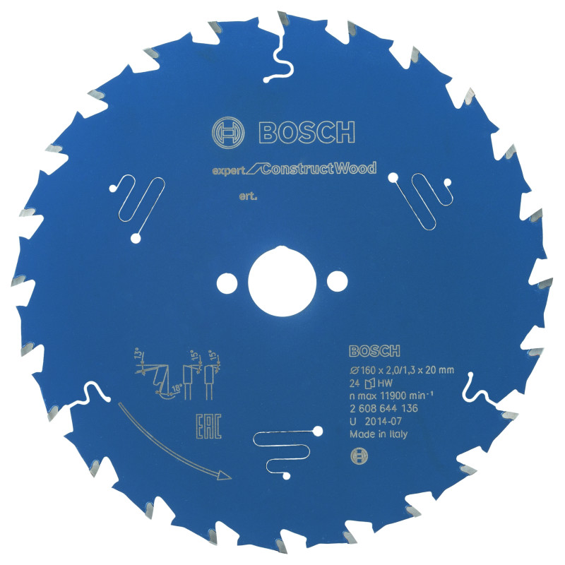 Lame scie circulaire EXPERT Bois de construction 160 x20 x2,0 mm 24D