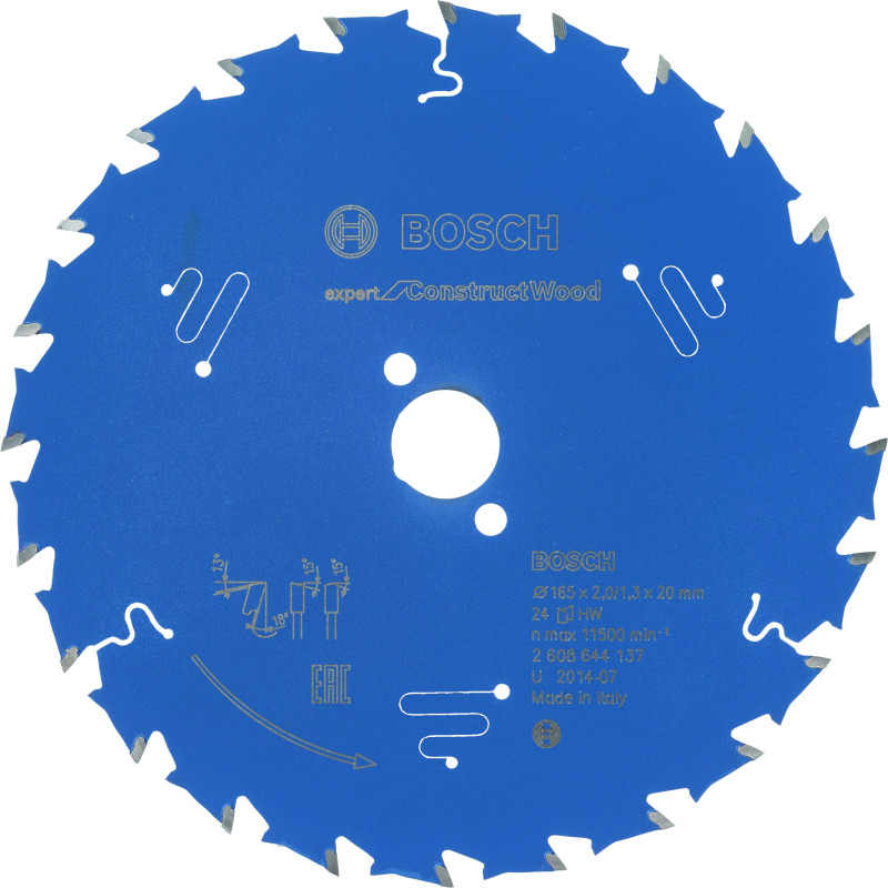 Lame scie circulaire EXPERT Bois de construction 165 x20 x2,0 mm 24D