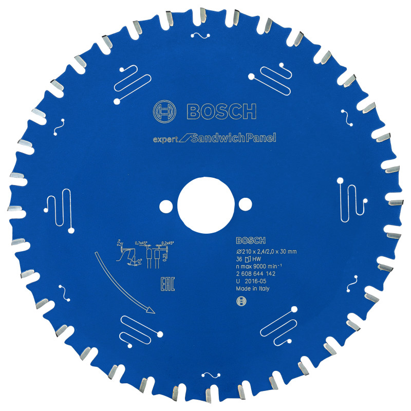 Lame scie circulaire EXPERT Panneaux Sandwich 210 x30 x2,4 mm 36D