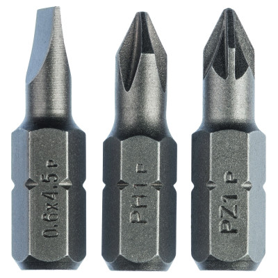 SET 3 EMBOUTS PLAT0,6/PH1/PZ1 25 mm