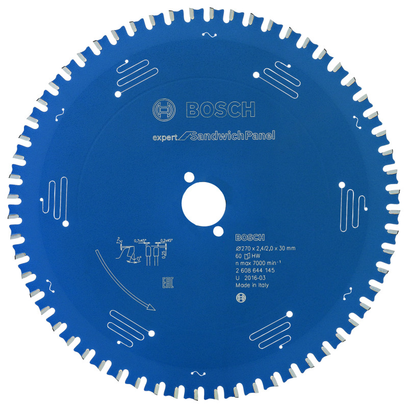 Lame scie circulaire EXPERT Panneaux Sandwich 270 x30 x2,4 mm 60D