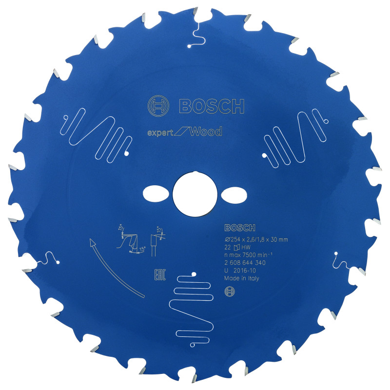 Lame scie circulaire EXPERT Bois 254 x30 x2,6/mm 22D