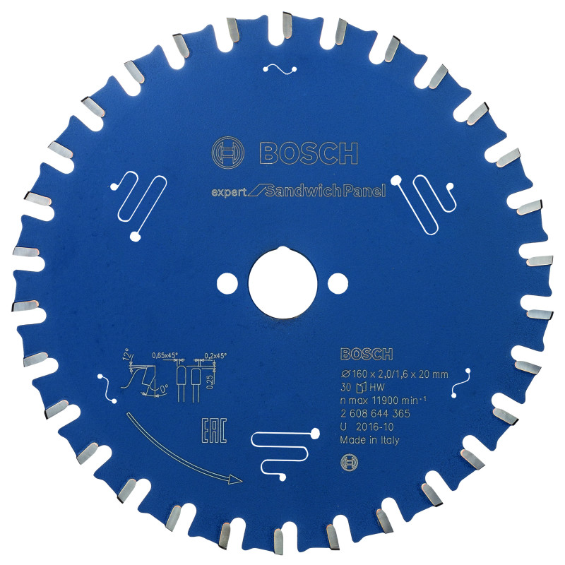 Lame scie circulaire EXPERT Panneaux Sandwich 160 x20 x2,0 mm 30D