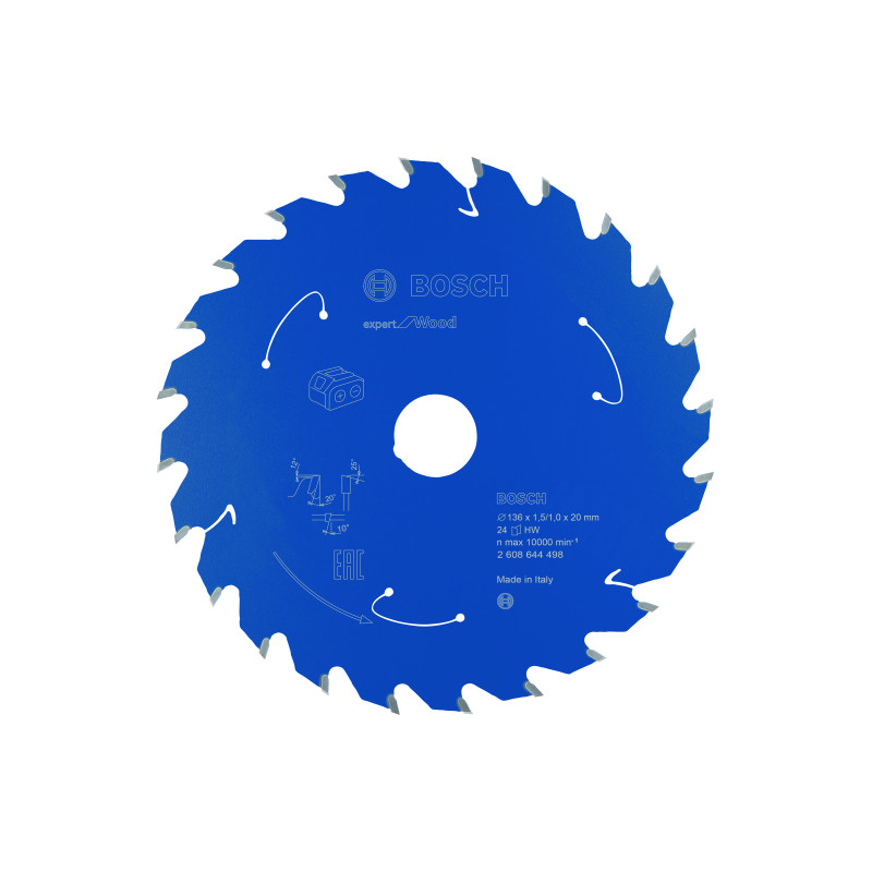 Lame scie circulaire Sans-fil EXPERT Bois 136 x20 x1,45 mm 24D