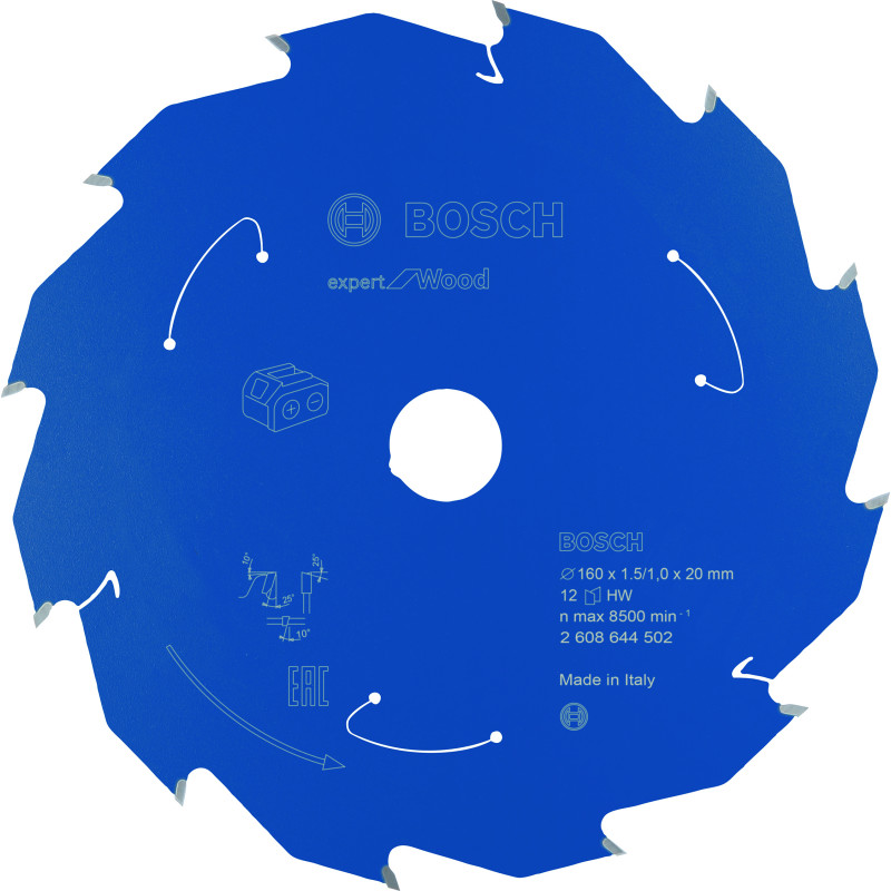 Lame scie circulaire Sans-fil EXPERT Bois 160 x20 x1,45 mm 12D