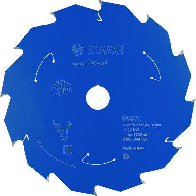 Lame scie circulaire Sans-fil EXPERT Bois 165 x20 x1,45 mm 12D