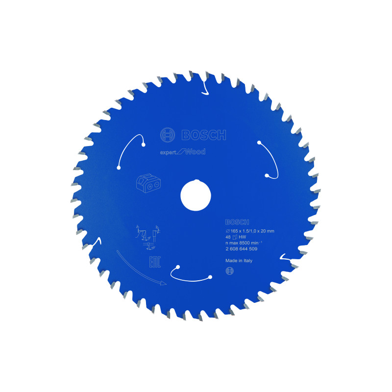 Lame scie circulaire Sans-fil EXPERT Bois 165 x20 x1,45 mm 48D
