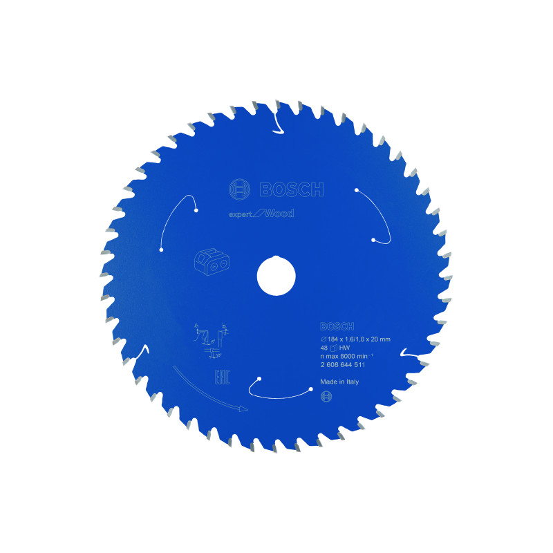 Lame scie circulaire Sans-fil EXPERT Bois 184 x20 x1,55 mm 48D