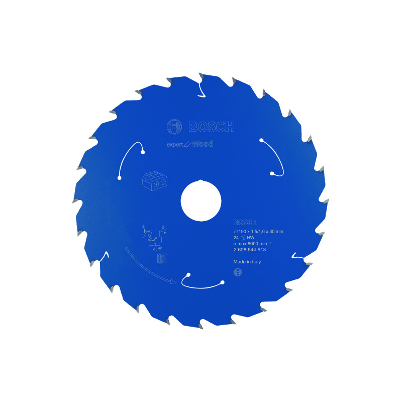 Lame scie circulaire Sans-fil EXPERT Bois 190 x30 x1,45 mm 24D