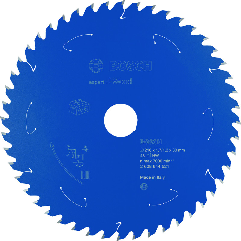 Lame scie circulaire Sans-fil EXPERT Bois 216 x30 x1,7 mm 48D